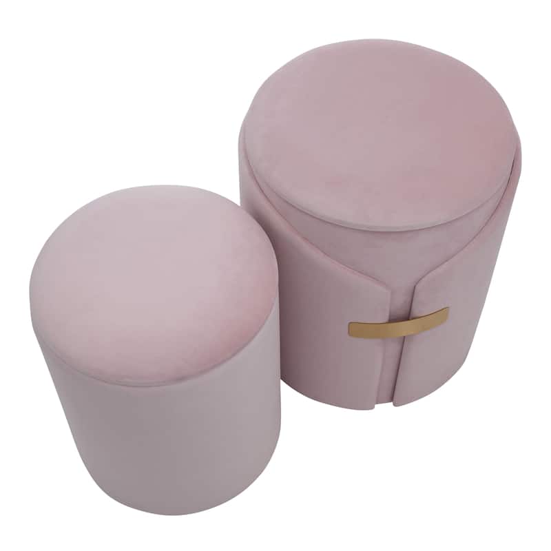 Silver Orchid Dahlia Ottoman Set