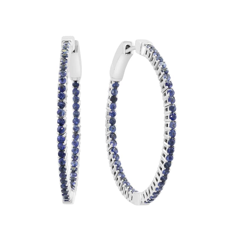 EFFY 14K Gold Sapphire Hoop Earrings