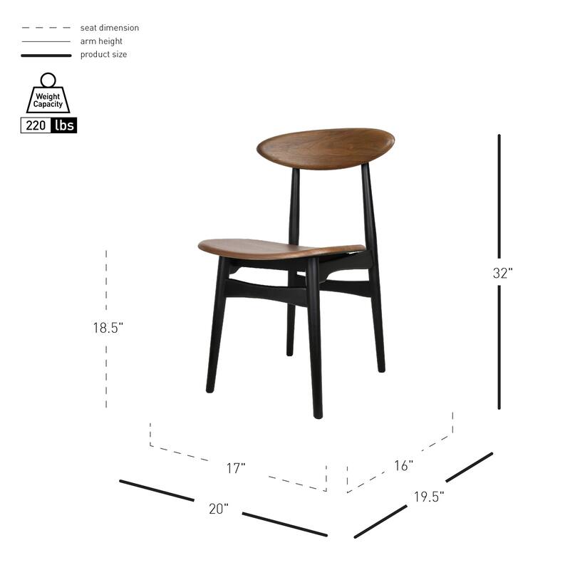 NPD Furniture Maglio Wood Dining Side Chair (Set of 2)