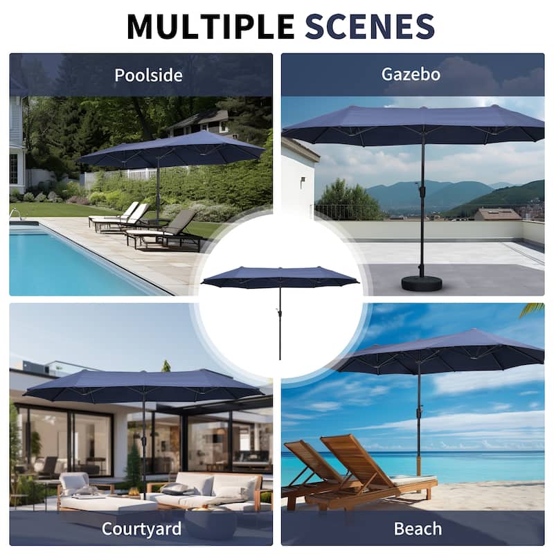 Autlaycil 13 ft Patio Umbrella with Crank For Outdoor Umbrella Base Included