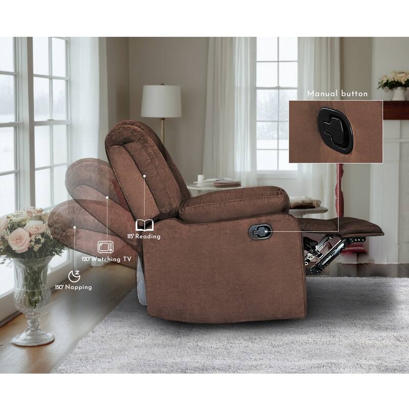 93" Width Polyester/Suede 5-Piece Manual Reclining Sectional Sofa