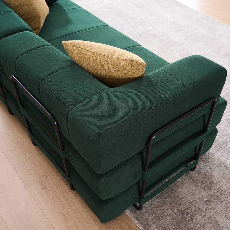 Versatile Convertible Sofa Bed with Plush Pillows for Any Living Space