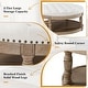 preview thumbnail 11 of 14, Illyria Transitional Multifunctional Tufted 35.5" Shabby Chic Storage Ottoman Table with Spindle Legs by HULALA HOME