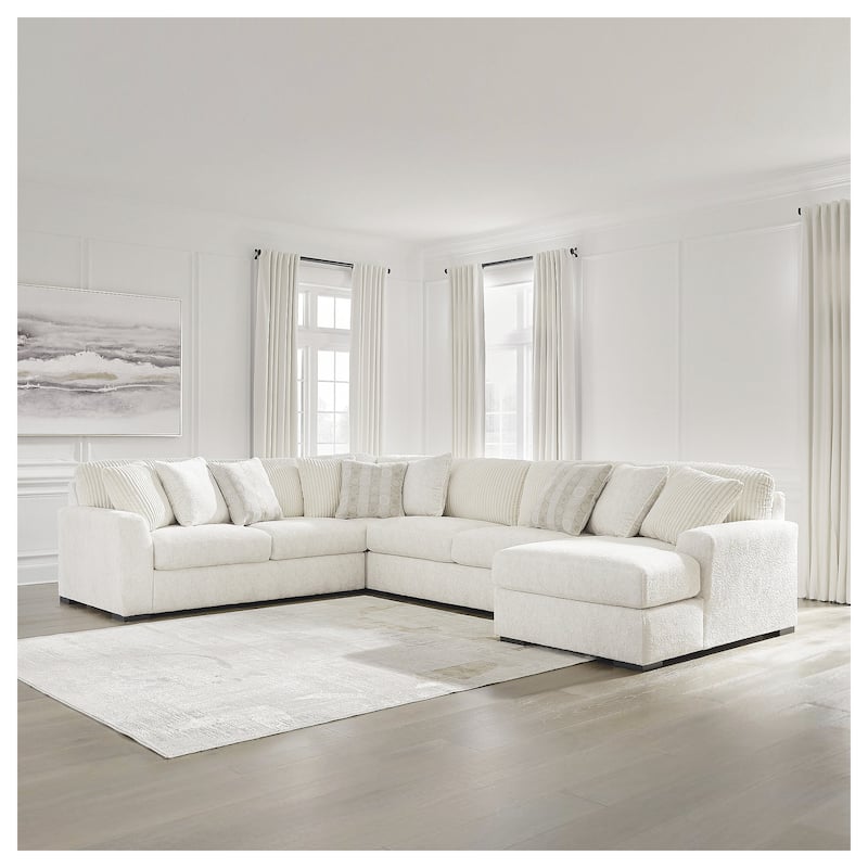 Signature Design by Ashley Chessington Ivory 4-Piece Sectional with Chaise - 152"W x 106"D x 40"H - Left Facing