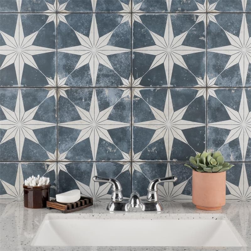 Merola Tile Kings Star Sky 17-5/8" x 17-5/8" Ceramic Floor and Wall Tile