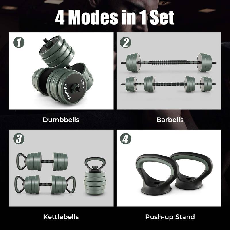 SuperFit 4 in 1 Adjustable Weight Dumbbell Set 92lbs Free Weight Set - See Details