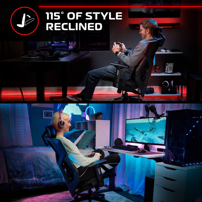 RESPAWN FLEXX Mesh Gaming Chair With Lumbar Support, Adjustable Headrest