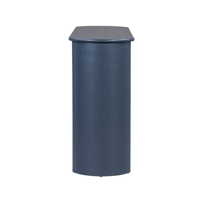 59.8"Modern Veneer Console Table with 3 Drawers,Farmhouse Entryway Table with Shelf,Wood Sofa Table with Semi-Circular Design