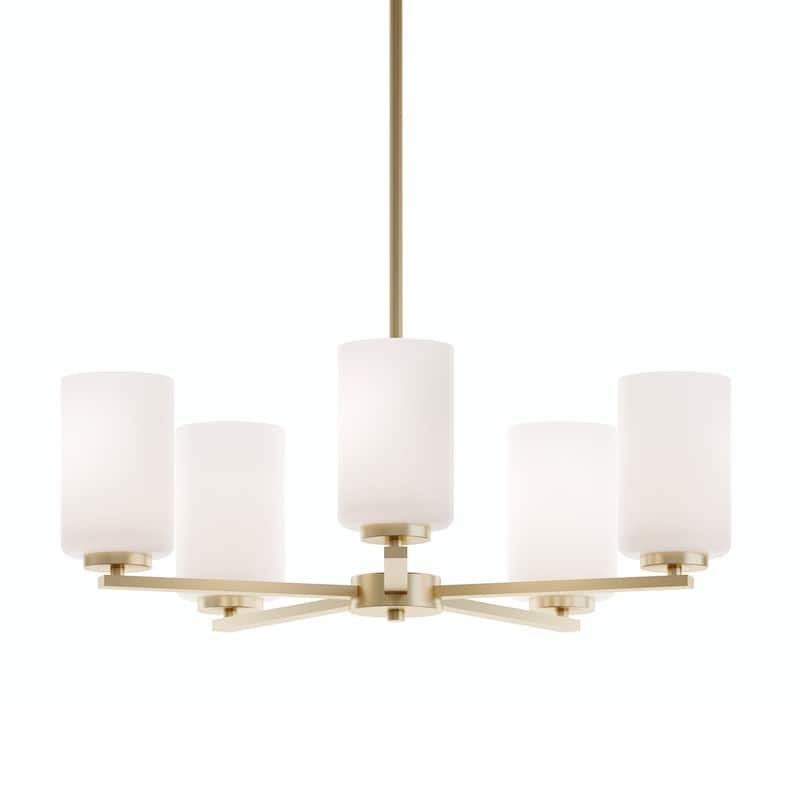AFX LEOP24MB Leo 5 Light 24" Wide Chandelier - Light Antique Brass