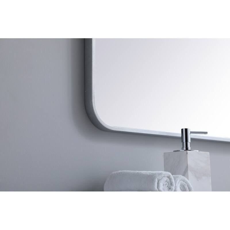 Ezra Soft Corner Metal Rectangular Mirror