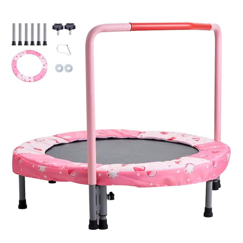 Foldable 36 Inch Toddler Trampoline for Indoor Outdoor Active Play
