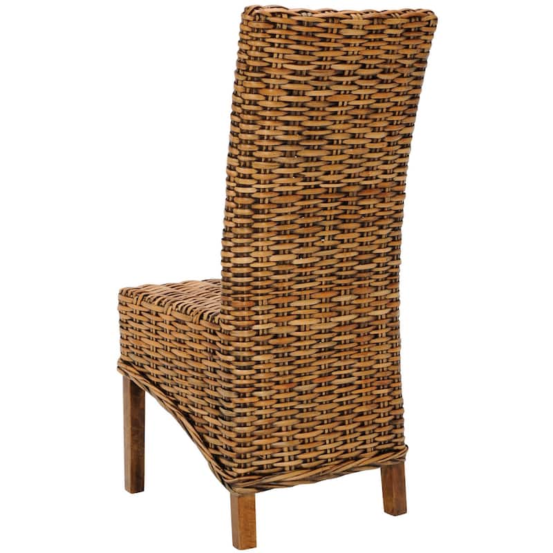 SAFAVIEH Kathi Isla Wicker Brown High Back Dining Chair (Set of 2) - 18.5" x 20.9" x 42.1" - 19Wx21Dx42H