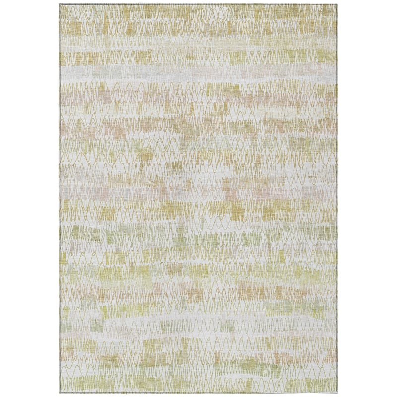 Machine Washable Indoor/ Outdoor Chantille Abstract Zig Zag Rug