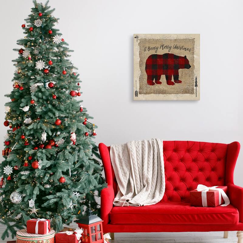 Buffalo Check Bear by Beth Albert Canvas Art Print