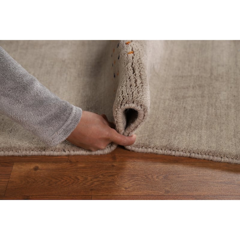 Tribal Gabbeh Oriental Rug Hand-Knotted Modern Wool Carpet - 5'7"x 7'11"