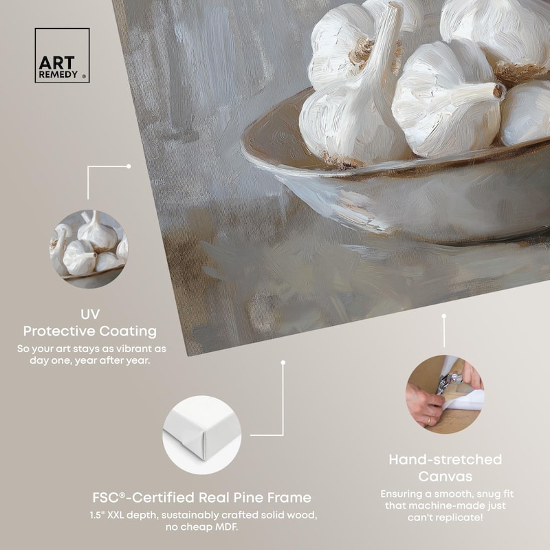 Garlic Bowl Canvas by Art Remedy, Gallery Wrapped