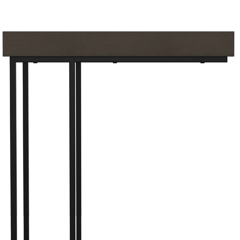 WYNDENHALL Matty SOLID MANGO WOOD & Metal 12" Wide Rectangle Industrial C Side Table - 18.1"W x 11.8" D x 25.2" H
