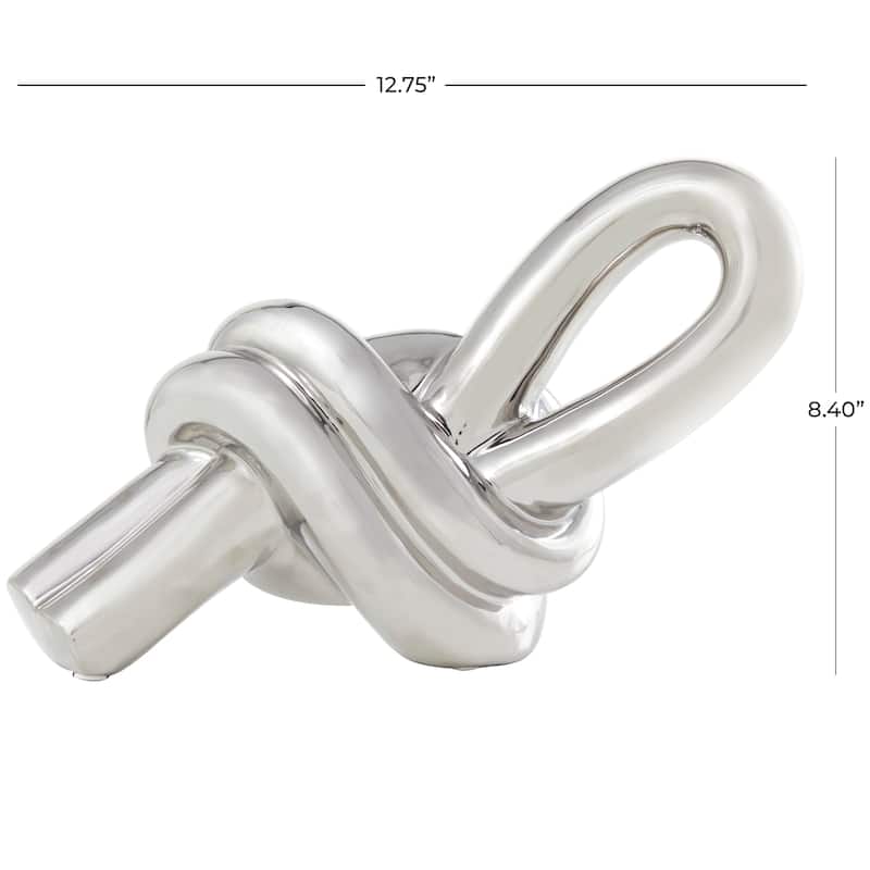 Silver Ceramic Knot Decorative Sculpture