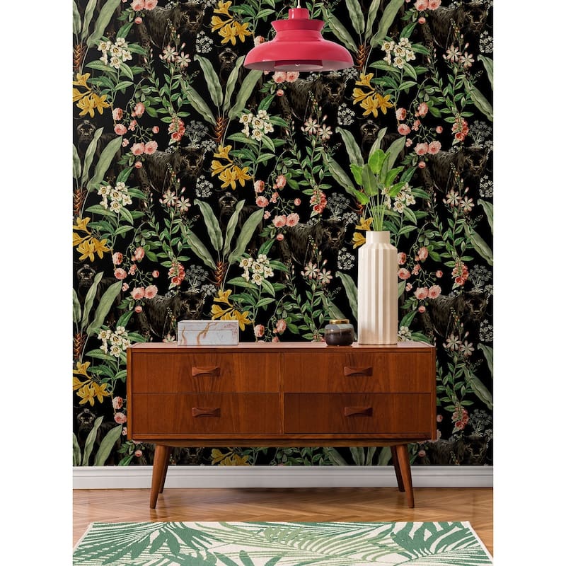 Harry & Grace Panther Jungle Peel and Stick Wallpaper - 20.5 in W x 18 ft. L