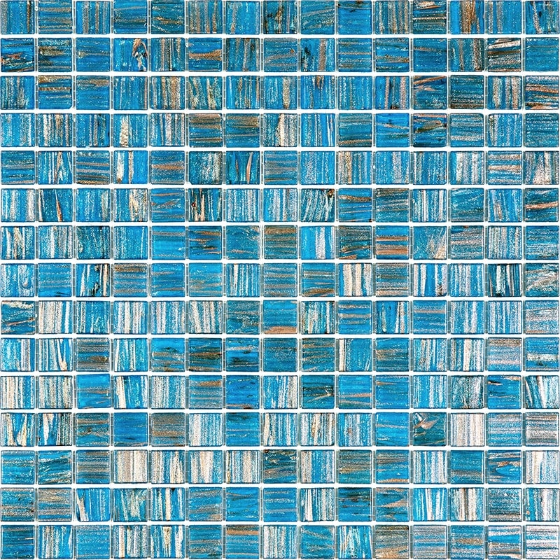 Apollo tile 12" x 12" Celestial Glossy Blue Gold Glass Tile (20 sq ft/case) - 20 Pack