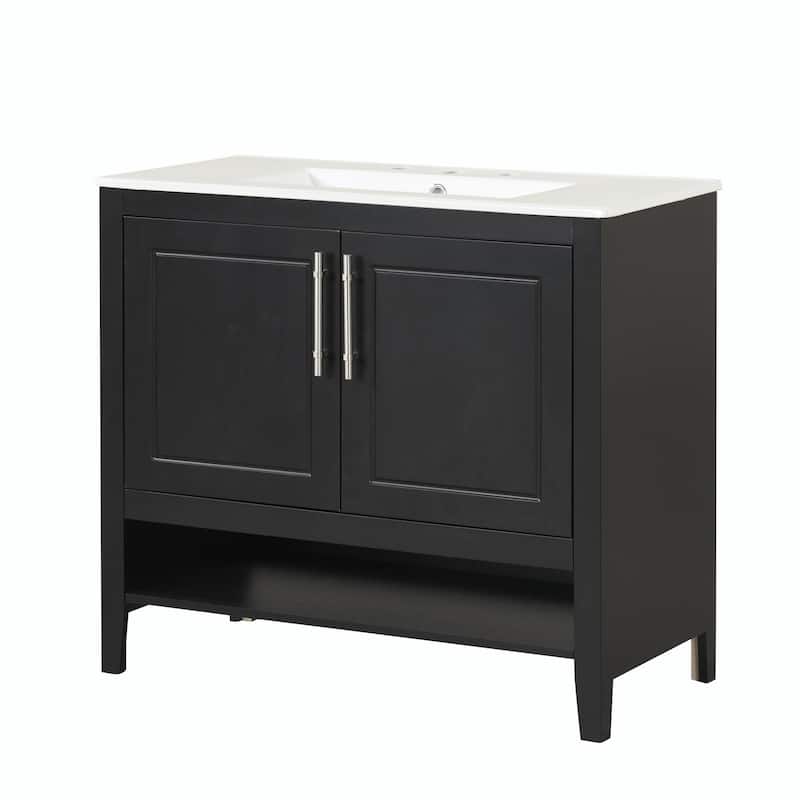 36" Bathroom Vanity with Sink, Multi-functional Cabinet
