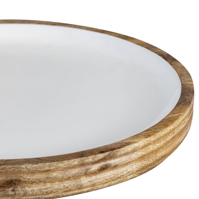 Mango Wood Round Platter Set of 2