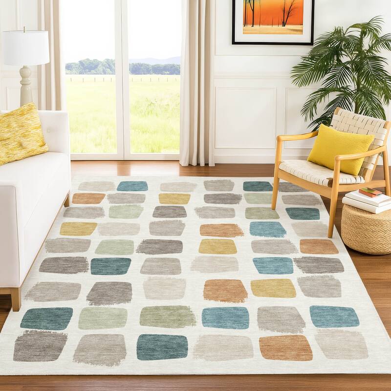 Machine Washable Indoor/ Outdoor Casual Hoppy Chantille Rug