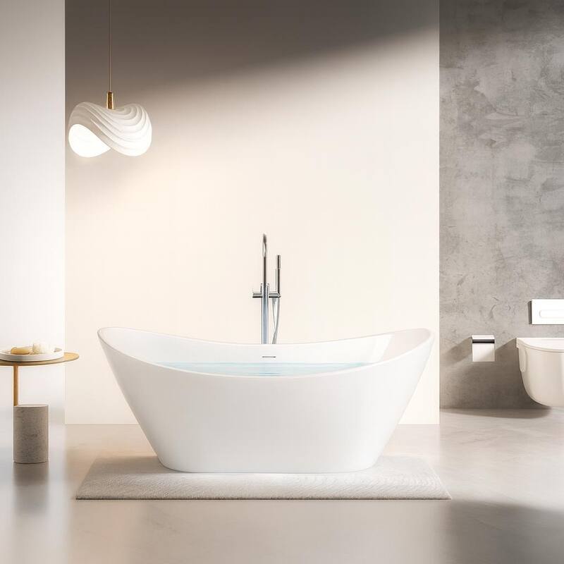 KBV 67'' x 31" Freestanding Soaking Acrylic Bathtub GTBT0005 - 67"