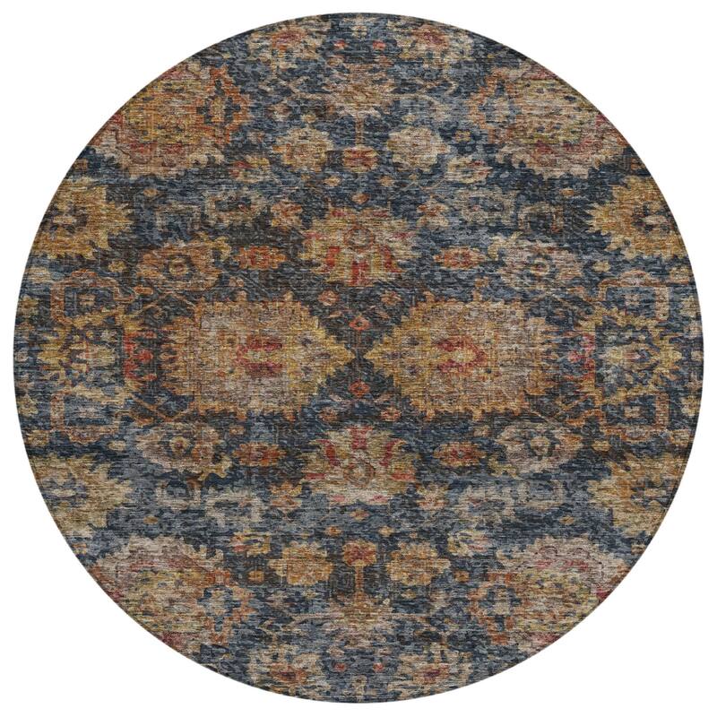 HomeRoots Damask Traditional Rectangle Outdoor Rug