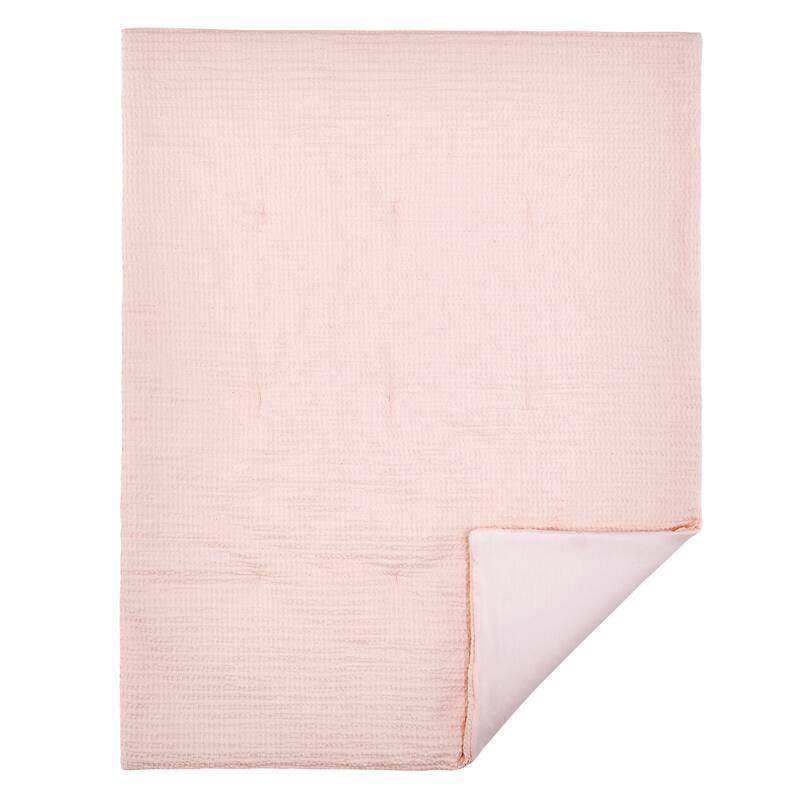 Mills Waffle Pink 4pc Baby Crib Bedding Set - Levtex Baby