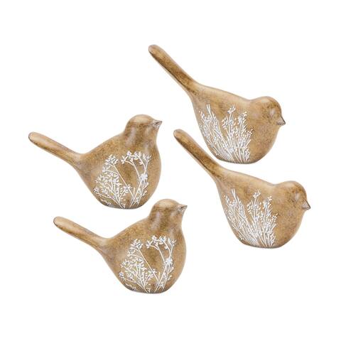 Bird Figurine (Set of 4) - 5 x 1.75 x 4; 4.75 x 1.75 x 3.5