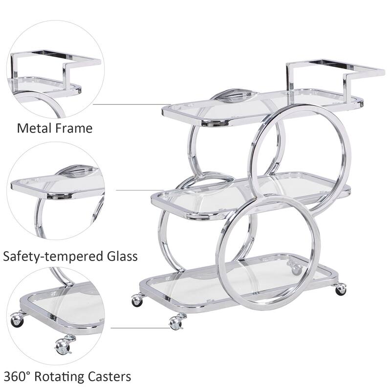 Metal Bar Cart Silver Bar Carts for the Home