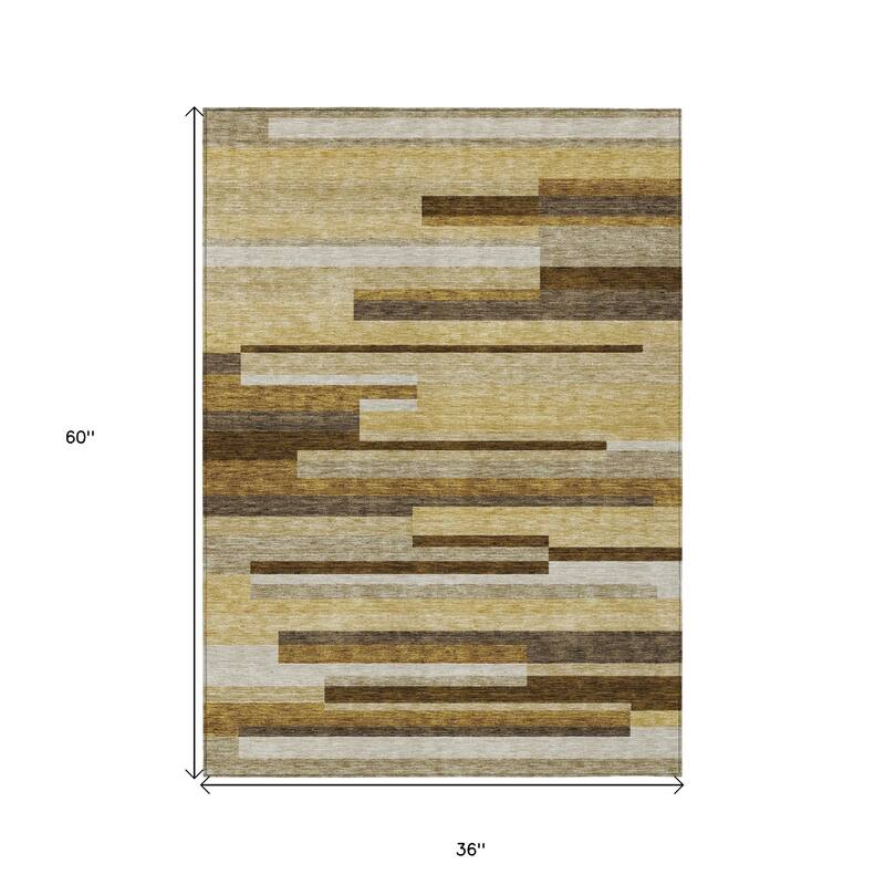 HomeRoots Striped Transitional Rectangle Outdoor Rug