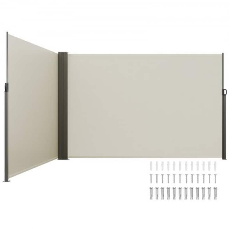 79''x 236'' Patio Retractable Side Awning Privacy Screen with Spring Handle Perfect for Outdoor Use