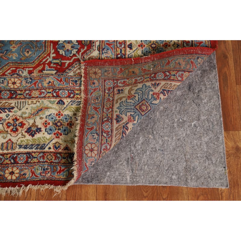 Vegetable Dye Yazd Persian Area Rug Hand-Knotted Wool Carpet - 6'10" x 10'7"