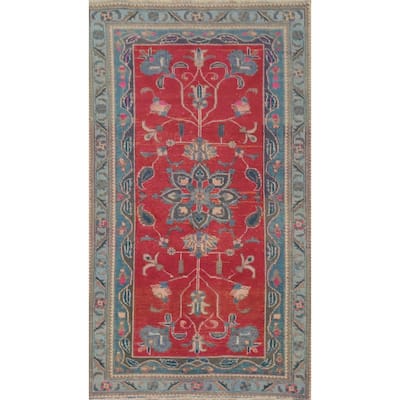 Hand Knotted Oriental 100% Wool Carpet Traditional Floral Red Tabriz Area Rug - 6' 0'' X 3' 3''