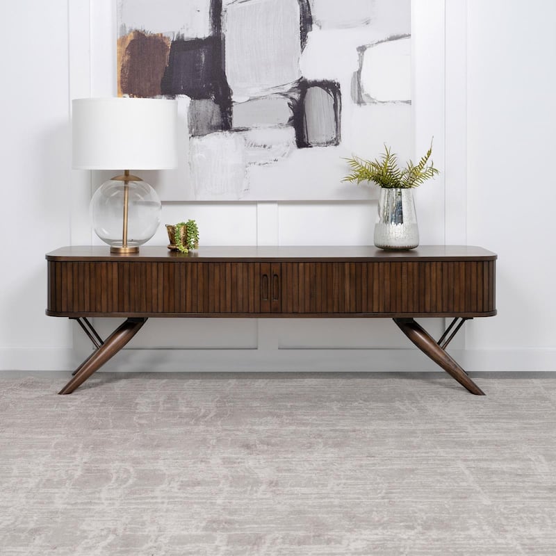 Stewart Walnut TV Stand with Sliding Door