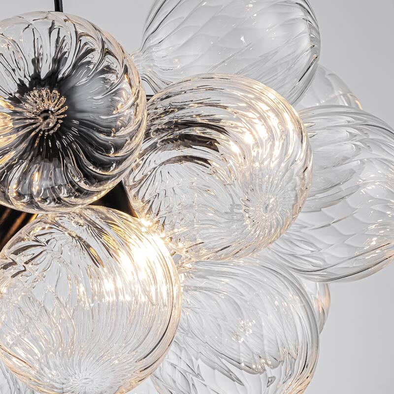 Starsky 6- Light 12in. Modern Glam Glass Bubble Chandelier with 19 Glass Bubbles