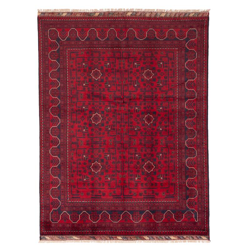 ECARPETGALLERY Hand-knotted Finest Khal Mohammadi Red Wool Rug - 4'10 x 6'8