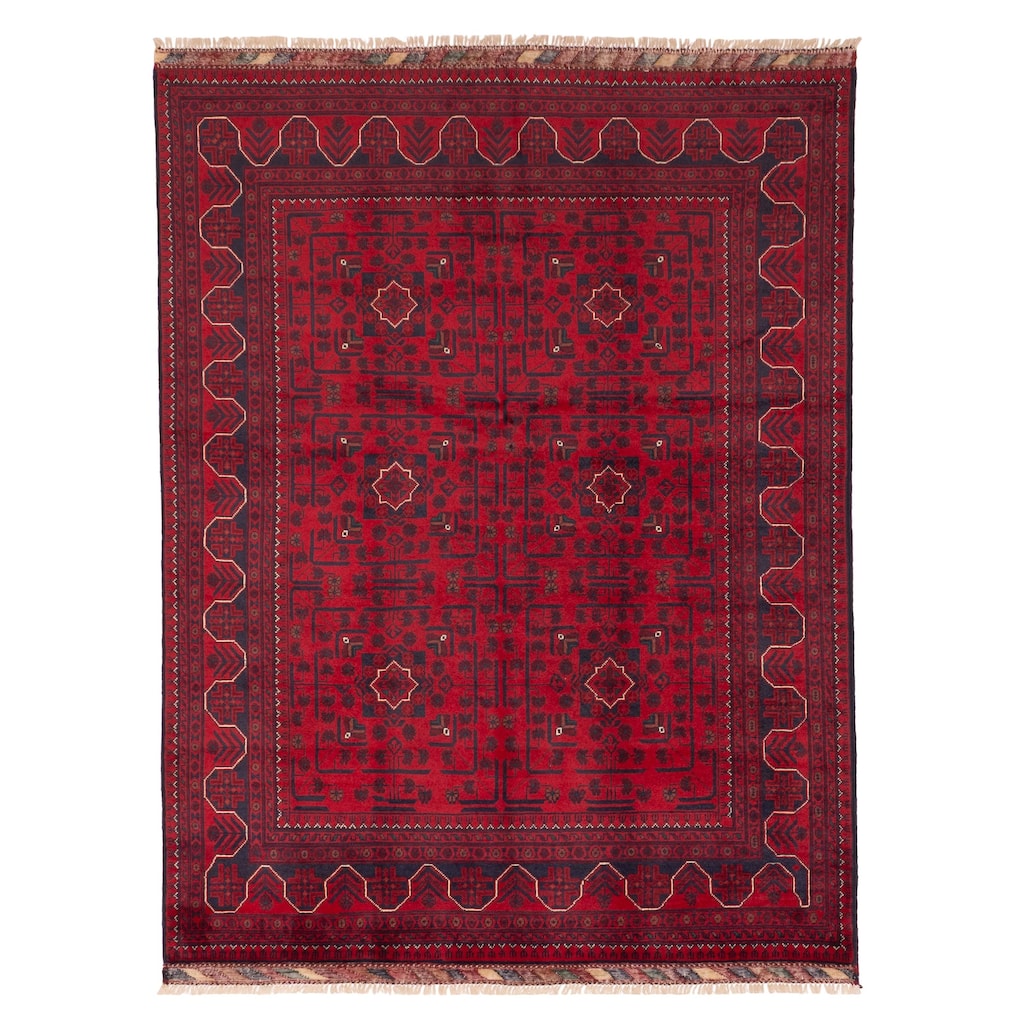 ECARPETGALLERY Hand-knotted Finest Khal Mohammadi Red Wool Rug - 4'10 x 6'8