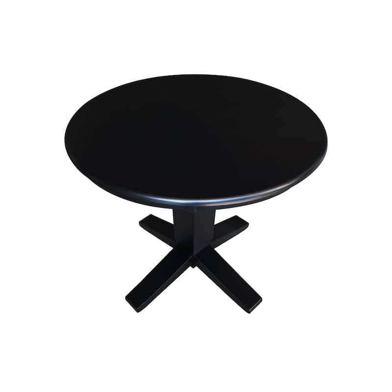36 in Solid Wood Round Top Pedestal Dining Table