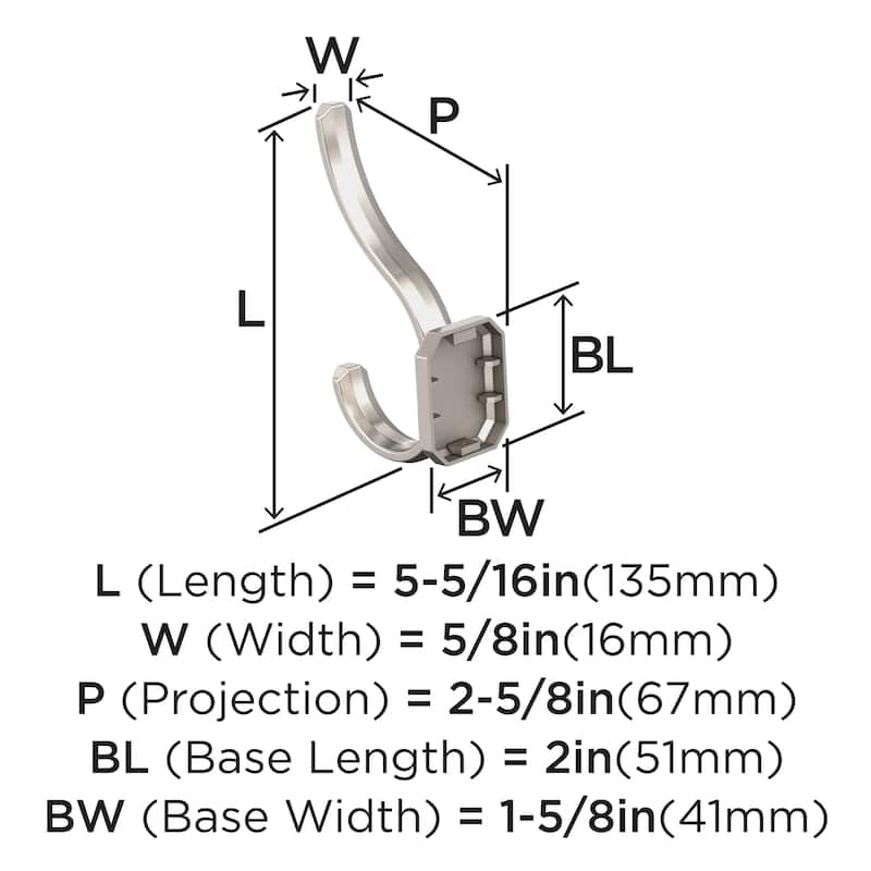 Amerock Granlyn Double Prong Decorative Wall Hook