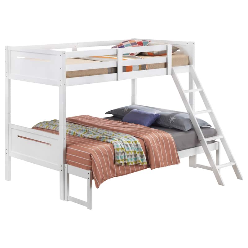Littleton Transitional Wood Bunk Bed with Slatted Mattress