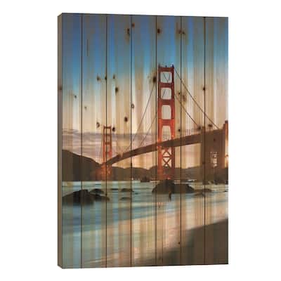 Dawn At The Golden Gate, San Francisco Print On Wood by Matteo Colombo - Multi-Color
