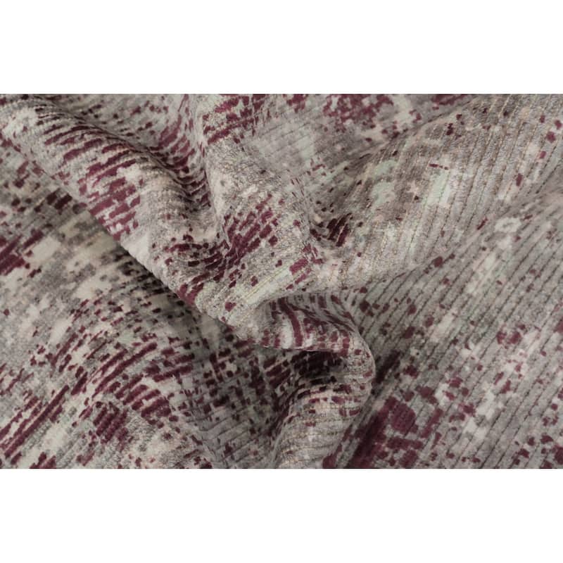 Hand Knotted Oriental Viscose Silk Carpet Modern Abstract Multi-Colored Abstract Area Rug - 7' 8'' X 5' 1''