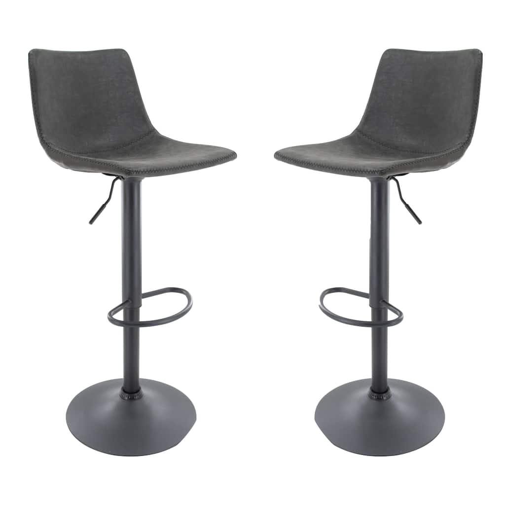 Tilbury Mid-Century Swivel Adjustable Bar Stool Set of 2 by LeisureMod - 32.2