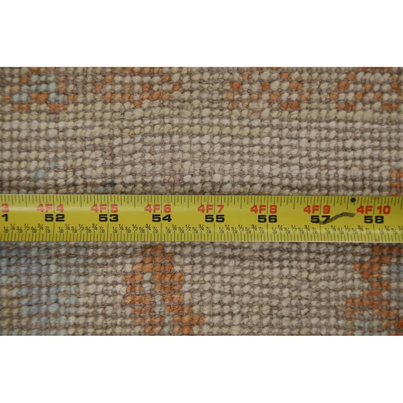 Geometric Traditional Oushak Turkish Oriental Wool Rug Hand-knotted - 2'0" x 4'0"