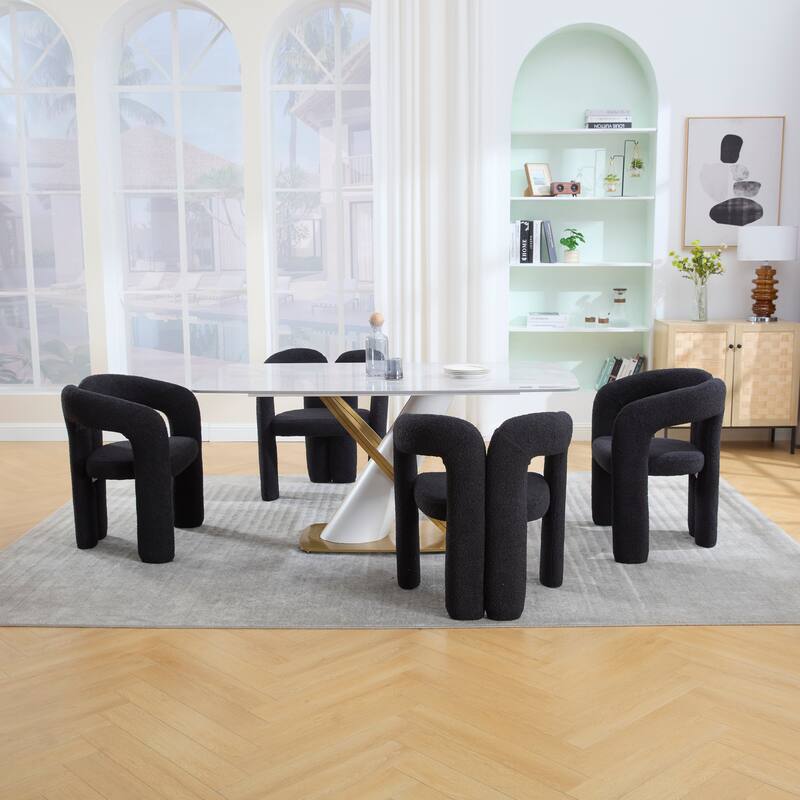 Contemporary Designed Upholstered Accent/Dining Chair /Barrel Side Chairs Kitchen Armchair For Living Room Set Of 2