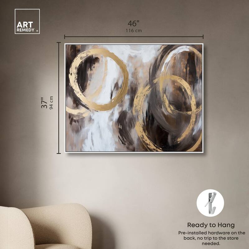 Swirling Forms with Gold Canvas by Art Remedy