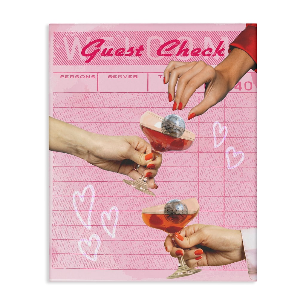 Stupell Cheers over Guest Check Canvas Wall Art Design By Lil' Rue